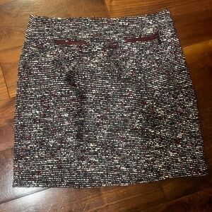 LOFT Tweed Skirt in Black, White, and Red